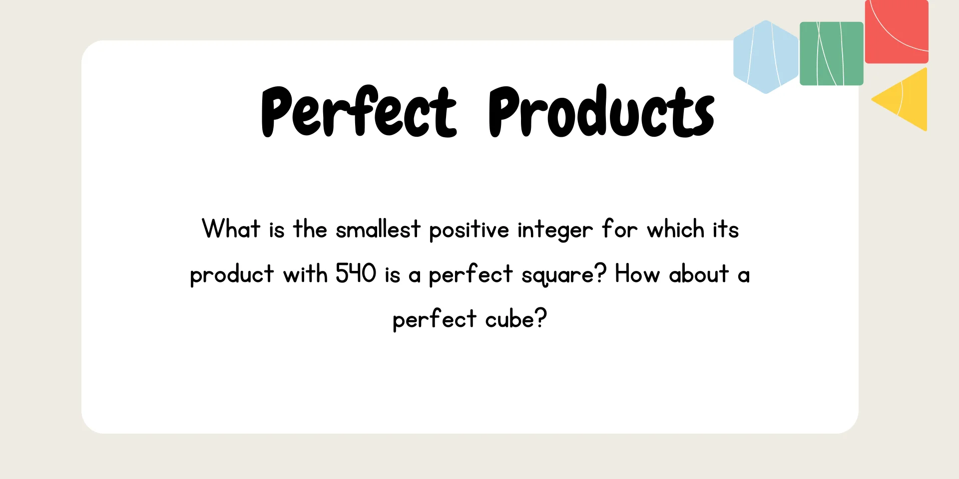 Perfect  Products 完美的乘积