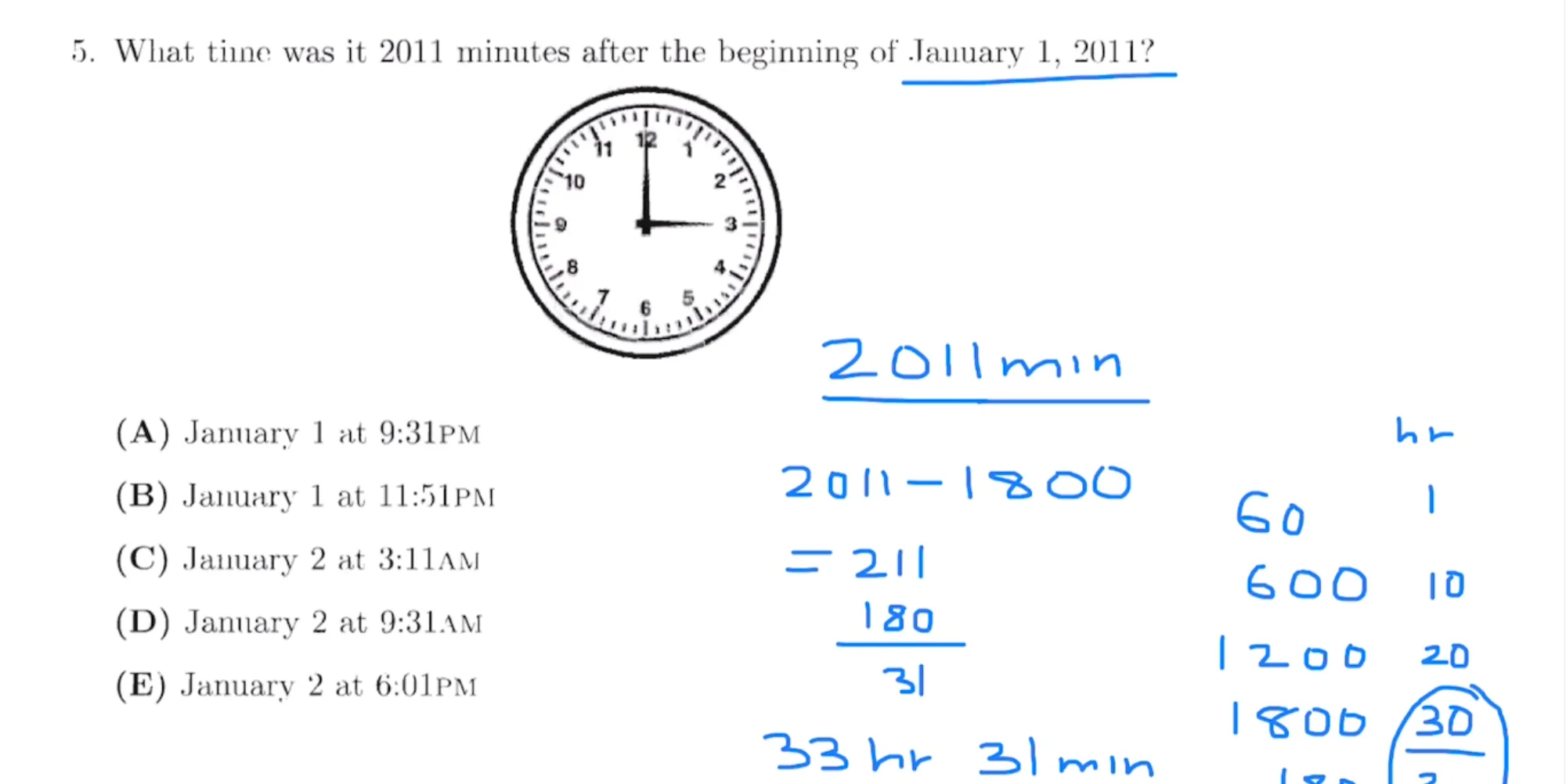 2011 AMC8 25道题目讲解 explanation