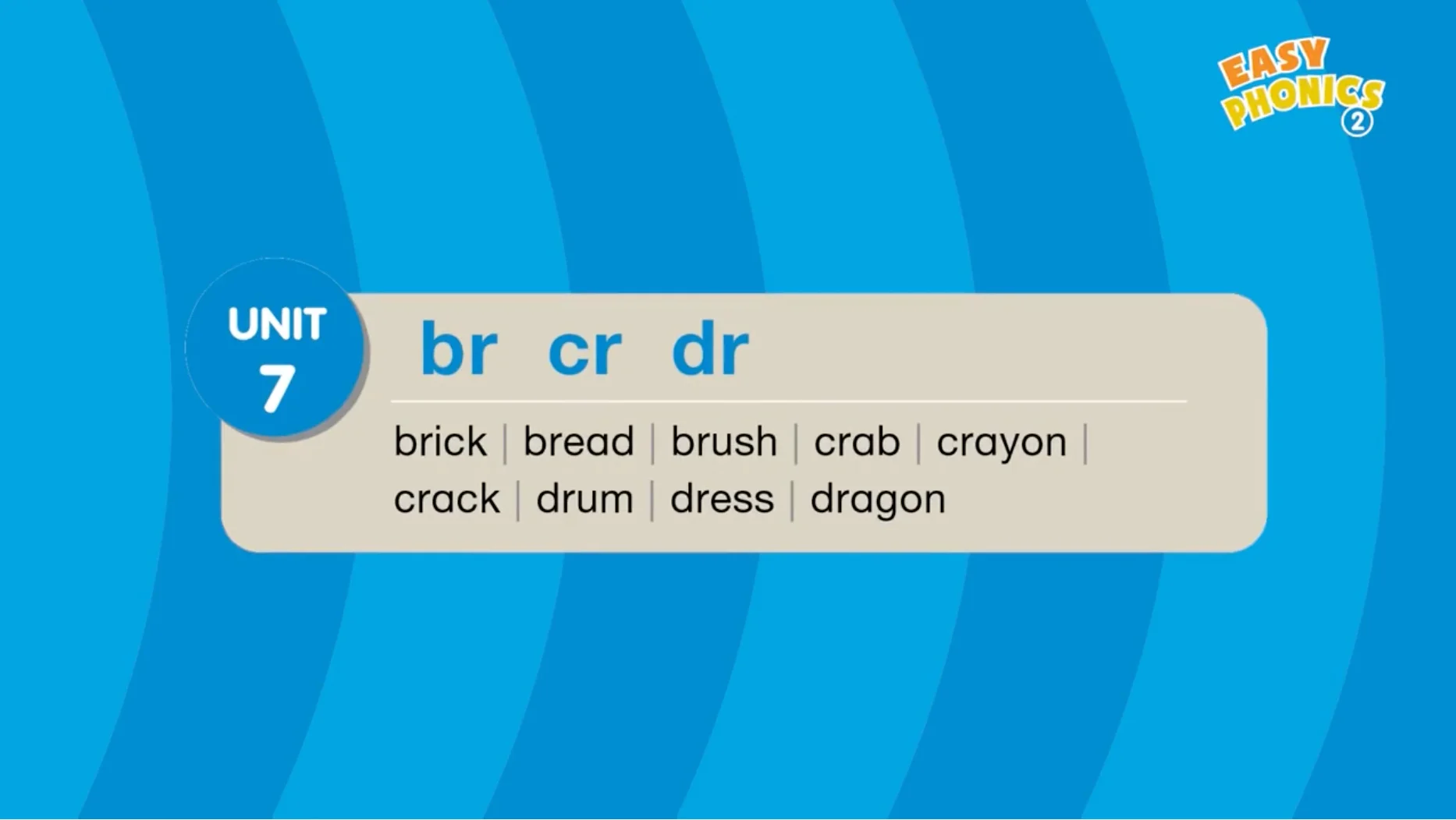 Easy Phonics 2 Unit 7 Consonant blends br, cr, dr